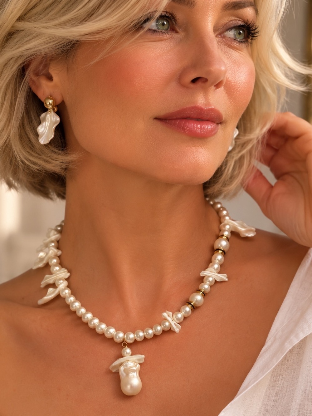 Vintage Inspired Baroque Pearl Necklace